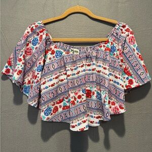 Show Me Your MuMu Multicolor Floral Blouse